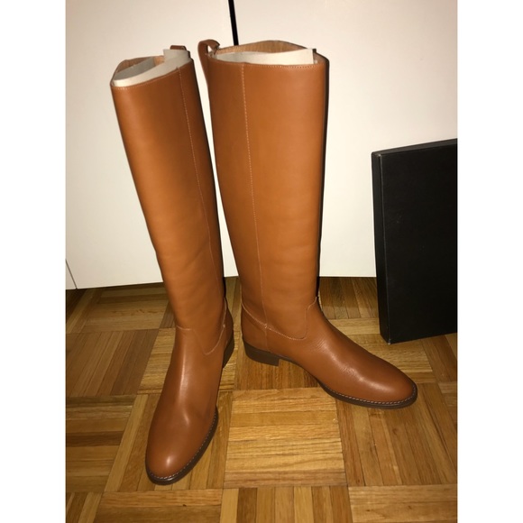 🎈NEW🎈J.Crew Tan Leather Knee High Riding Boots - Picture 3 of 6
